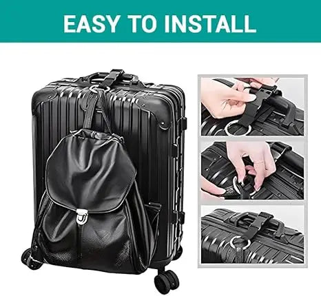 Black Nylon Anti-theft Luggage Strap Holder Gripper Add Bag Handbag Clip