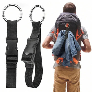 Black Nylon Anti-theft Luggage Strap Holder Gripper Add Bag Handbag Clip